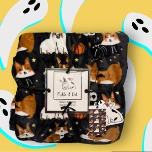 Halloween corgi throw blanket